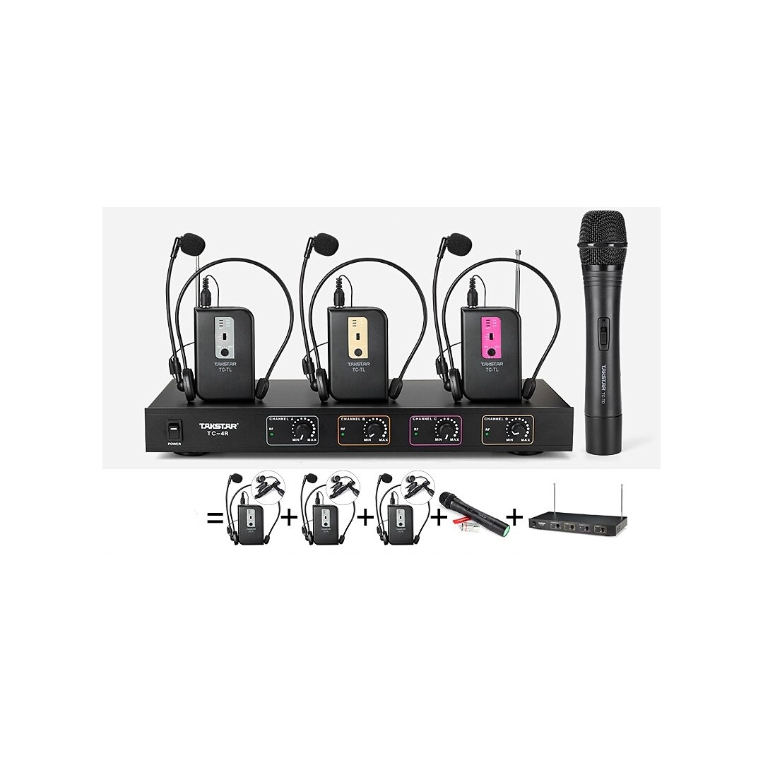 TC4R Takstar Приймач радіосистеми 4х канальний на 4 передавача з вільним вибором конфігурації пристроїв, що підключаються