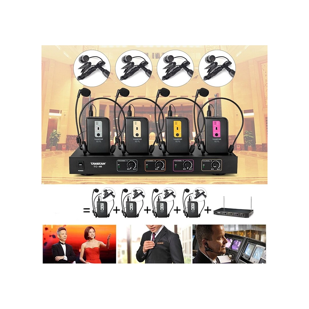 TC4R Takstar Приймач радіосистеми 4х канальний на 4 передавача з вільним вибором конфігурації пристроїв, що підключаються