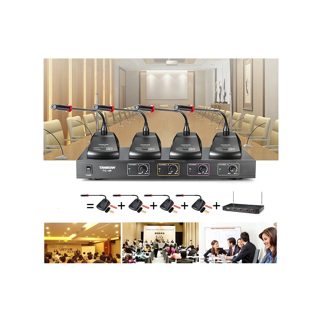 TC4R Takstar Приймач радіосистеми 4х канальний на 4 передавача з вільним вибором конфігурації пристроїв, що підключаються