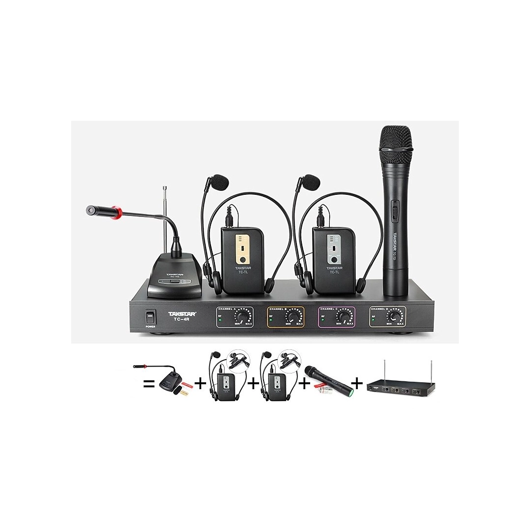 TC4R Takstar Приймач радіосистеми 4х канальний на 4 передавача з вільним вибором конфігурації пристроїв, що підключаються