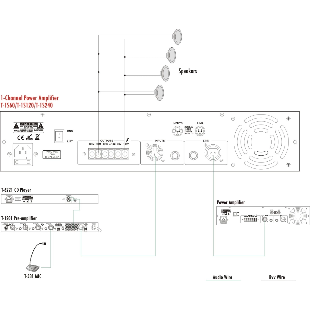 Підсилювач потужності трансляційний ITC T-1S240 Підсилювач потужності трансляційний ITC T-1S240