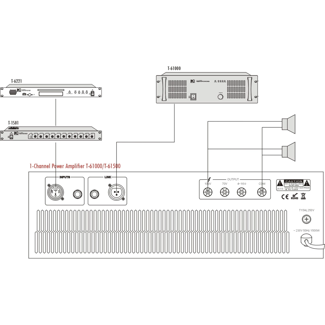 Підсилювач потужності трансляційний ITC T-61500 Підсилювач потужності трансляційний ITC T-61500