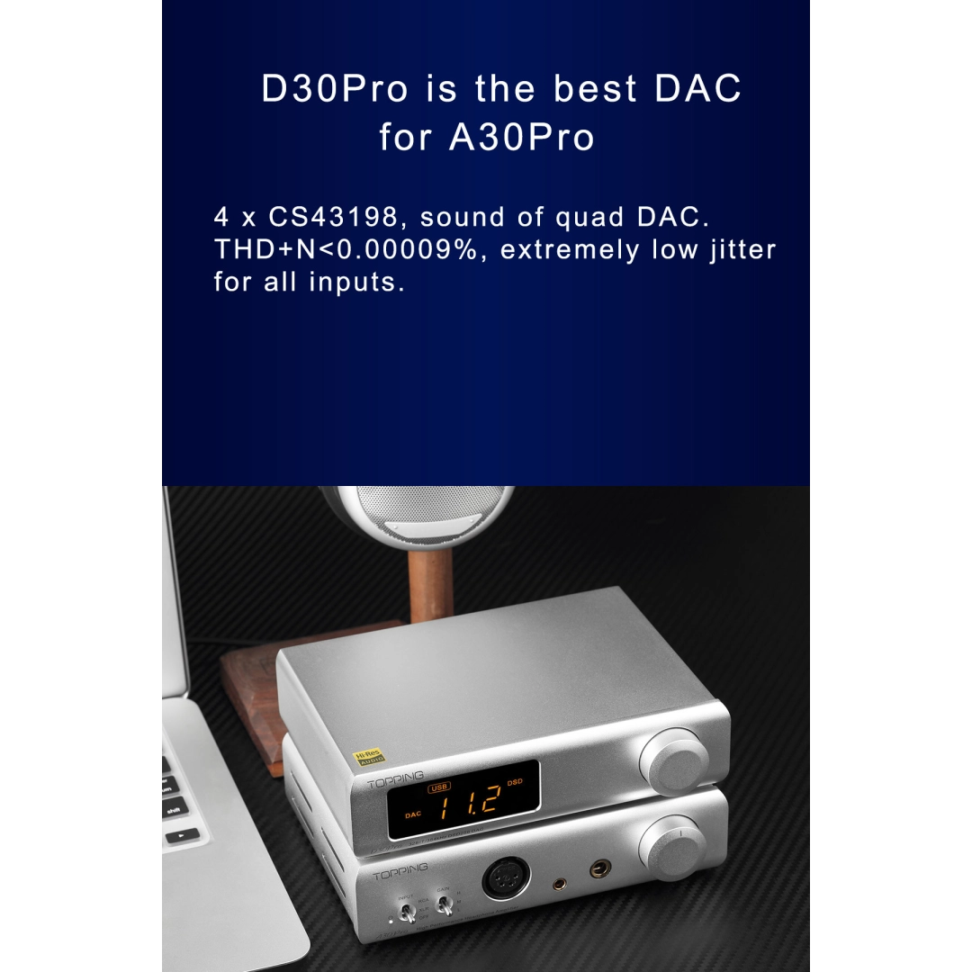Підсилювач для навушників TOPPING A30 PRO Black Підсилювач для навушників TOPPING A30 PRO Black