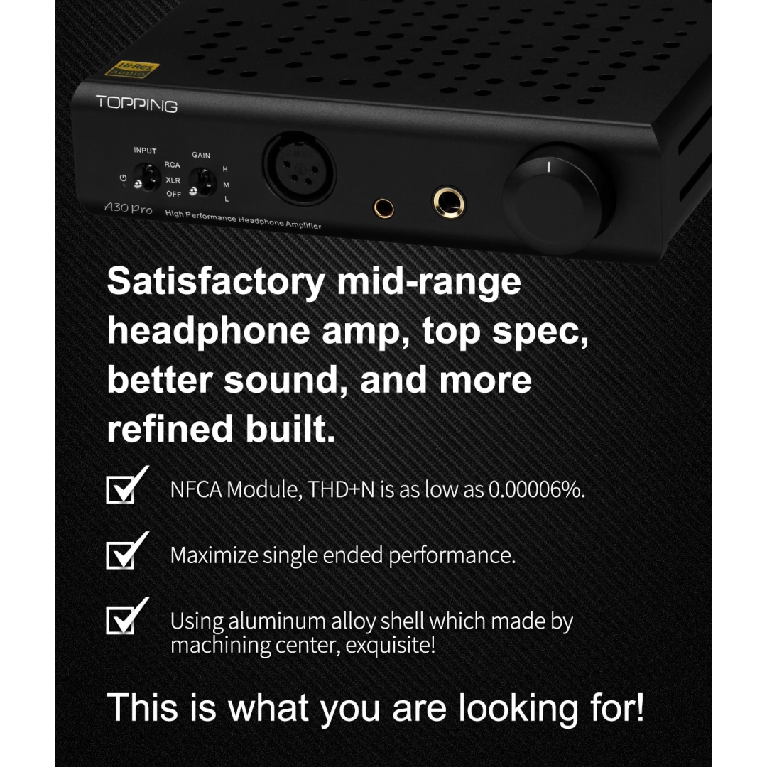 Підсилювач для навушників TOPPING A30 PRO Black Підсилювач для навушників TOPPING A30 PRO Black