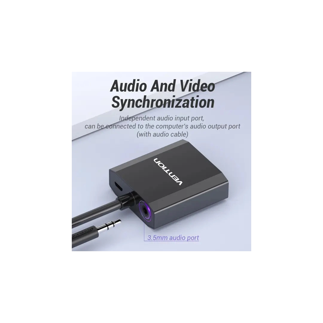 Перехідник Vention VGA-HDMI, 0.15 m, зі звуком та живленням (ACEB0) Перехідник Vention VGA-HDMI, 0.15 m, зі звуком та живленням (ACEB0)