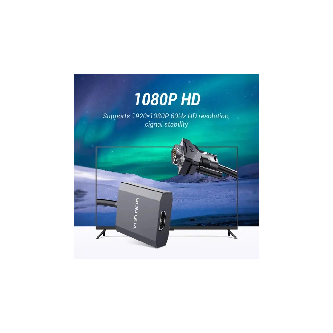 Перехідник Vention VGA-HDMI, 0.15 m, зі звуком та живленням (ACEB0) Перехідник Vention VGA-HDMI, 0.15 m, зі звуком та живленням (ACEB0)