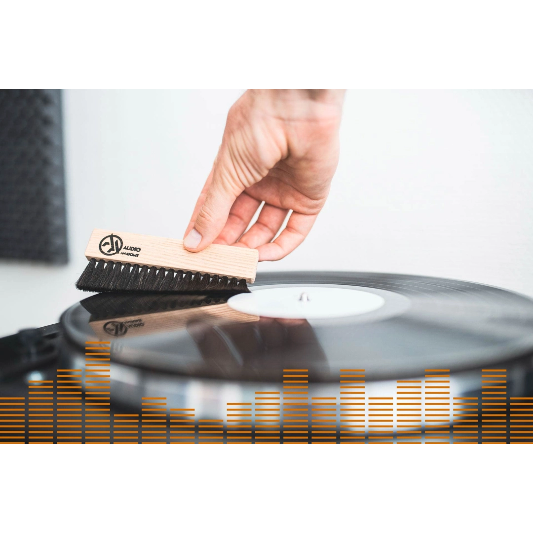 Щітка для вологого та сухого чищення пластинок з козячою вовною Audio Anatomy Oak Wood Brush Black Щітка для вологого та сухого чищення пластинок з козячою вовною Audio Anatomy Oak Wood Brush Black