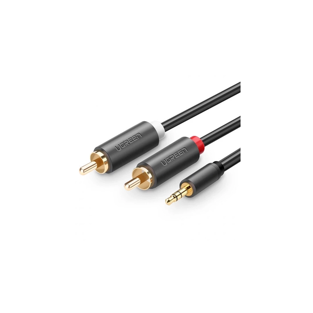 Аудіокабель Ugreen AV102 3.5 mm to 2RCA Audio Cable, 2 m Gray 10510