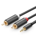 Аудіокабель Ugreen AV102 3.5 mm to 2RCA Audio Cable, 2 m Gray 10510