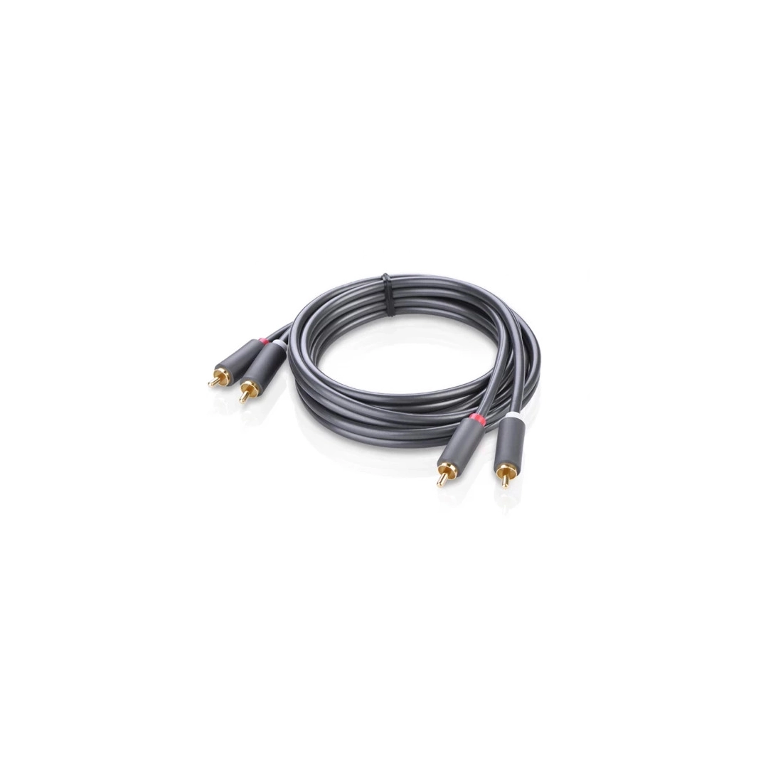 Аудіокабель Ugreen AV104 2RCA to 2RCA Audio Cable, 1 m Black 30747