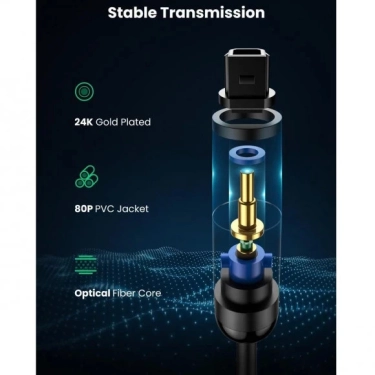 Оптичний аудіокабель Ugreen AV122 Toslink-Toslink Optical Audio Cable, 3 m 70893