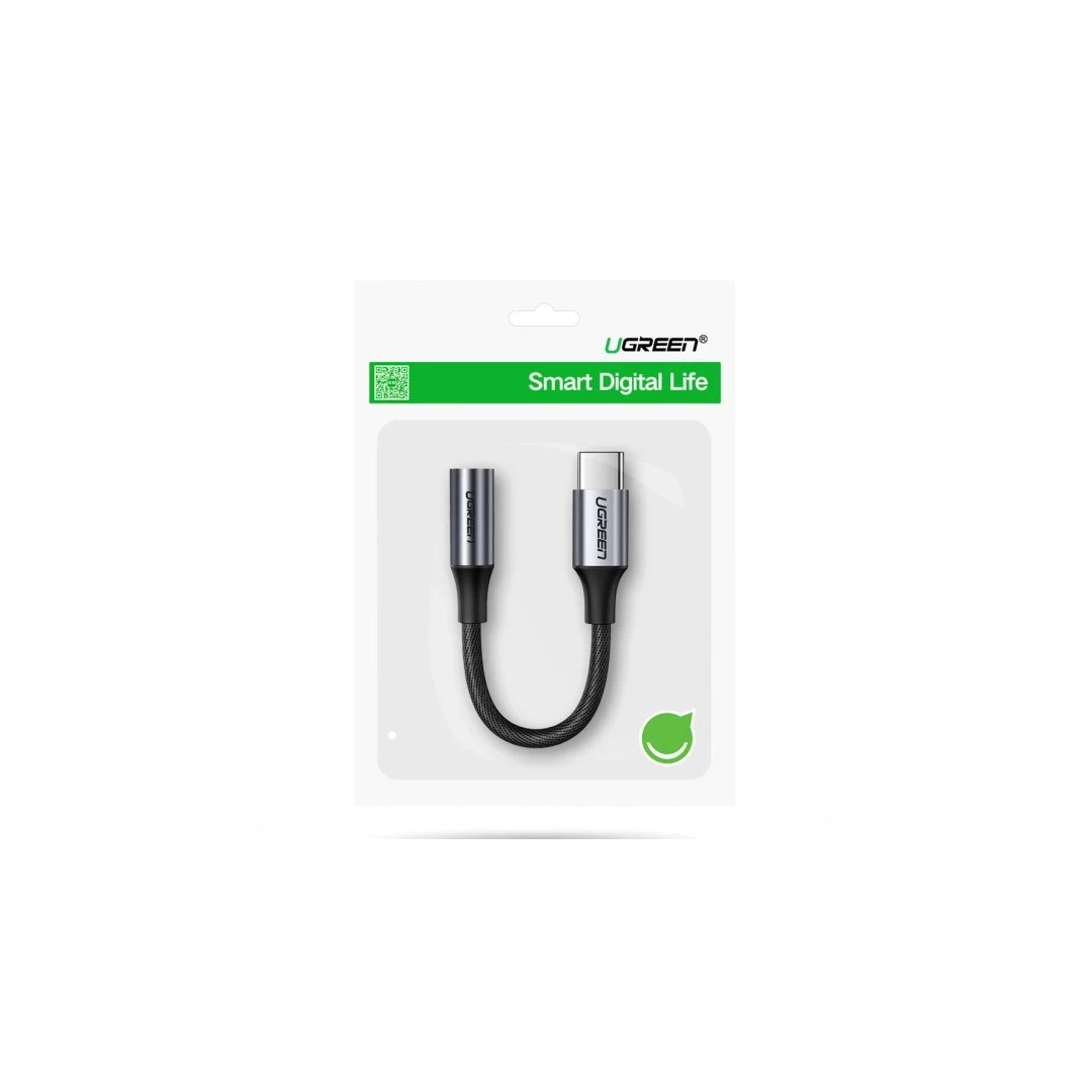 ЦАП та підсилювач Ugreen AV161 USB Type-C Male to 3.5mm Female Audio Cable Braided Aluminum Shell, 10 cm Gray 80154 ЦАП та підсилювач Ugreen AV161 USB Type-C Male to 3.5mm Female Audio Cable Braided Aluminum Shell, 10 cm Gray 80154