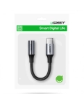 ЦАП та підсилювач Ugreen AV161 USB Type-C Male to 3.5mm Female Audio Cable Braided Aluminum Shell, 10 cm Gray 80154