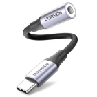 ЦАП та підсилювач Ugreen AV161 USB Type-C Male to 3.5mm Female Audio Cable Braided Aluminum Shell, 10 cm Gray 80154 ЦАП та підсилювач Ugreen AV161 USB Type-C Male to 3.5mm Female Audio Cable Braided Aluminum Shell, 10 cm Gray 80154