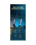 ЦАП та підсилювач Ugreen AV161 USB Type-C Male to 3.5mm Female Audio Cable Braided Aluminum Shell, 10 cm Gray 80154