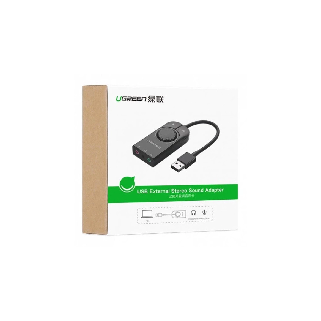 Звукова карта Ugreen CM129 USB Sound Card Black 40964