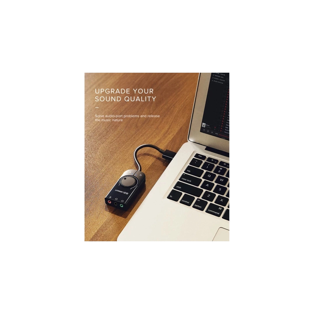 Звукова карта Ugreen CM129 USB Sound Card Black 40964