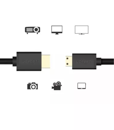Кабель HDMI Ugreen HD108 miniHDMI to HDMI, 1.5 m, v2.0 UltraHD 4K-3D Black 11167