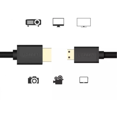 Кабель HDMI Ugreen HD108 miniHDMI to HDMI, 1.5 m, v2.0 UltraHD 4K-3D Black 11167