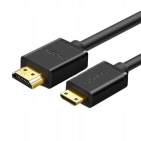 Кабель HDMI Ugreen HD108 miniHDMI to HDMI, 1.5 m, v2.0 UltraHD 4K-3D Black 11167 Кабель HDMI Ugreen HD108 miniHDMI to HDMI, 1.5 m, v2.0 UltraHD 4K-3D Black 11167