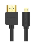 HDMI cable Ugreen HD127 microHDMI to HDMI, 3 m, v2.0 UltraHD 4K-3D Black 30104