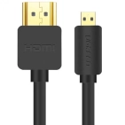 Кабель HDMI Ugreen HD127 microHDMI to HDMI, 1.5 m, v2.0 UltraHD 4K-3D Black 30102 Кабель HDMI Ugreen HD127 microHDMI to HDMI, 1.5 m, v2.0 UltraHD 4K-3D Black 30102