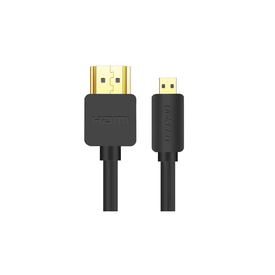 Кабель HDMI Ugreen HD127 microHDMI to HDMI, 1 m, v2.0 UltraHD 4K-3D Black 30148
