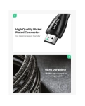 Кабель HDMI Ugreen HD140 HDMI to HDMI, 1.5 m, v2.1 UltraHD 8K-3D Braided Nylon Black 80402