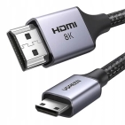 Кабель HDMI Ugreen HD163 miniHDMI to HDMI, 2 m, v2.1 UltraHD 8K-3D Braided Nylon Black 15515 Кабель HDMI Ugreen HD163 miniHDMI to HDMI, 2 m, v2.1 UltraHD 8K-3D Braided Nylon Black 15515