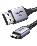 Кабель HDMI Ugreen HD163 miniHDMI to HDMI, 2 m, v2.1 UltraHD 8K-3D Braided Nylon Black 15515