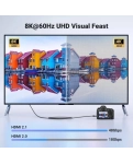 Кабель HDMI Ugreen HD163 miniHDMI to HDMI, 2 m, v2.1 UltraHD 8K-3D Braided Nylon Black 15515