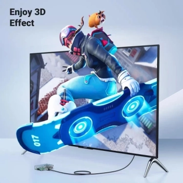 Кабель HDMI Ugreen HD163 miniHDMI to HDMI, 2 m, v2.1 UltraHD 8K-3D Braided Nylon Black 15515