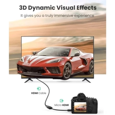 Кабель HDMI Ugreen Micro HDMI До HDMI HDMI Adapter Cable, 22 cm Black 20134