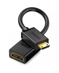 Кабель HDMI Ugreen Mini HDMI Male to HDMI Female Adapter Cable, 22 cm Black 20137