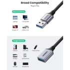 Подовжувач Ugreen US115 USB-A - USB 3.0 OTG, 0.5m Gray 10494 Подовжувач Ugreen US115 USB-A - USB 3.0 OTG, 0.5m Gray 10494