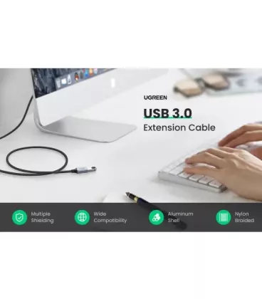 Подовжувач Ugreen US115 USB-A - USB 3.0 OTG, 0.5m Gray 10494