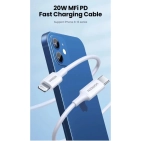 Кабель цифровий Ugreen US171 USB-C to Lightning Cable, 0.25 m White 60746 Кабель цифровий Ugreen US171 USB-C to Lightning Cable, 0.25 m White 60746
