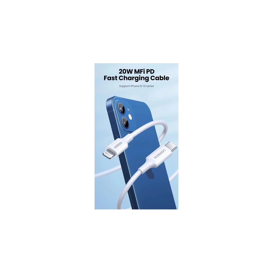 Кабель цифровий Ugreen US171 USB-C to Lightning Cable, 0.25 m White 60746 Кабель цифровий Ugreen US171 USB-C to Lightning Cable, 0.25 m White 60746