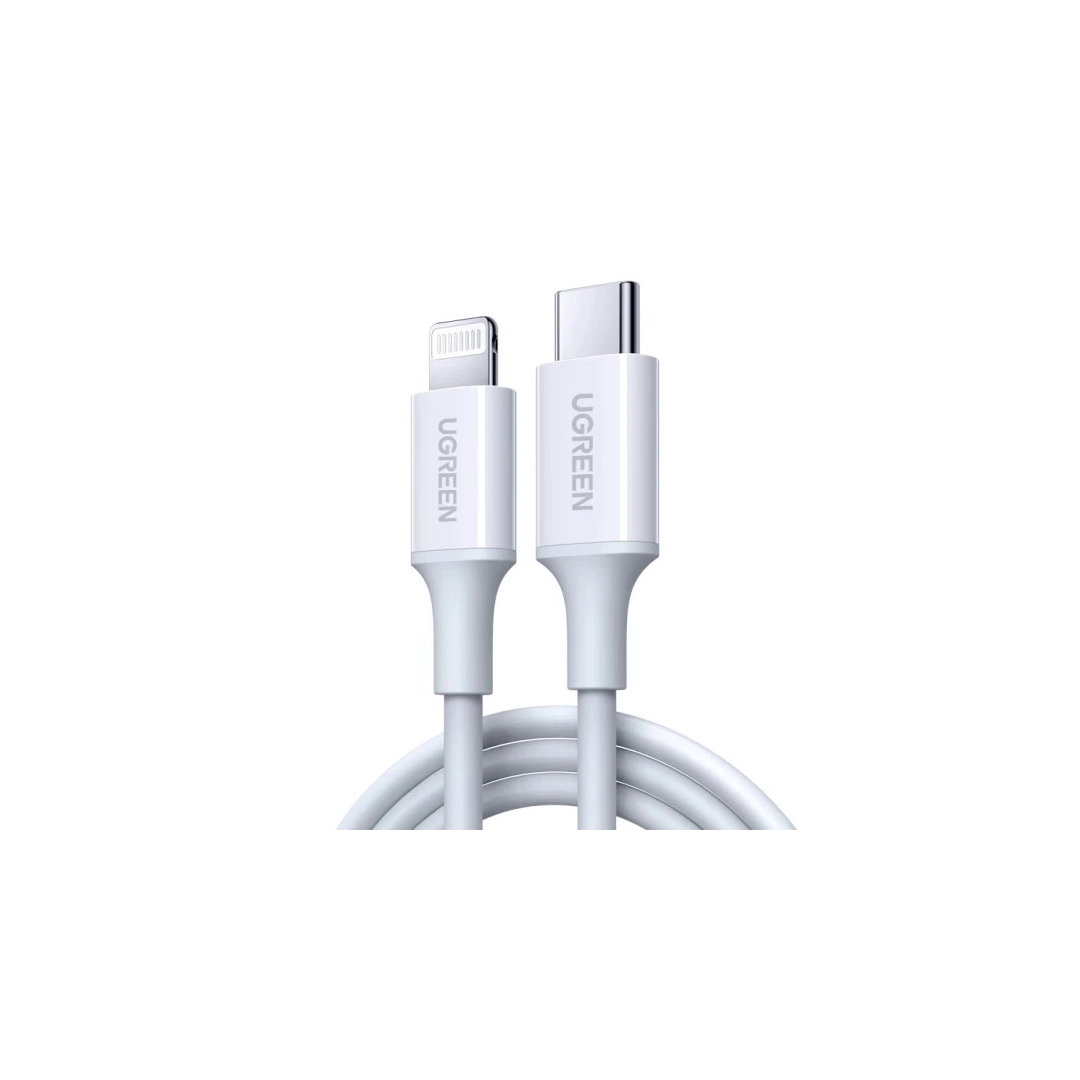 Кабель цифровий Ugreen US171 USB-C to Lightning Cable, 0.25 m White 60746