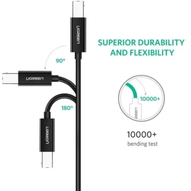Кабель цифровий Ugreen US241 USB Type-C - USB Type-B, 1 m Black 80811