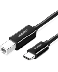 Кабель цифровий Ugreen US241 USB Type-C - USB Type-B, 1 m Black 80811