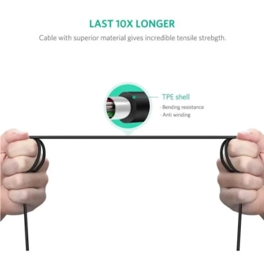 Кабель цифровий Ugreen US241 USB Type-C - USB Type-B, 1 m Black 80811