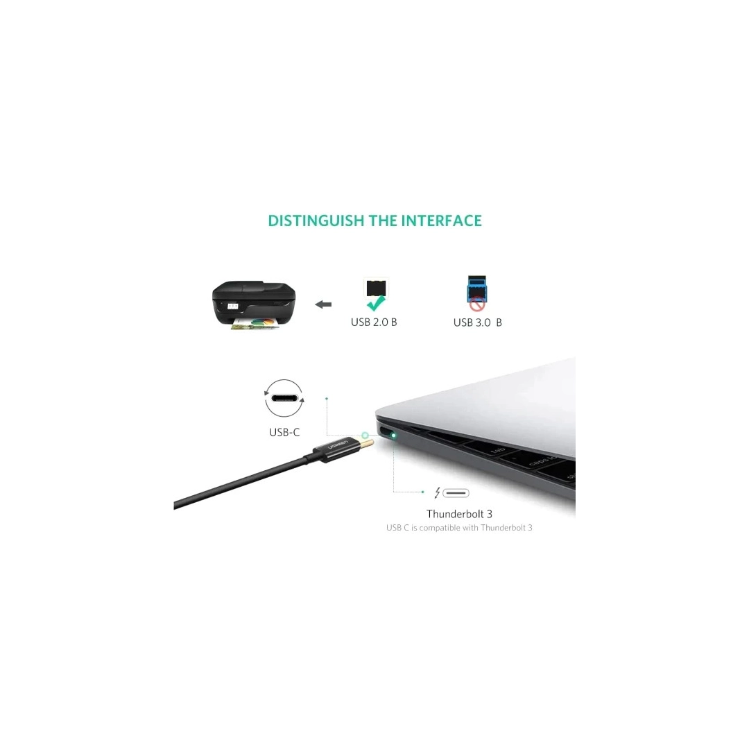 Кабель цифровий Ugreen US241 USB Type-C - USB Type-B, 1 m Black 80811 Кабель цифровий Ugreen US241 USB Type-C - USB Type-B, 1 m Black 80811