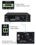 DSPPA MP120UB Міні-цифровий підсилювач мікшера 120Вт Class D з USB і Bluetooth