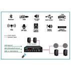 DSPPA MP120UB Міні-цифровий підсилювач мікшера 120Вт Class D з USB і Bluetooth