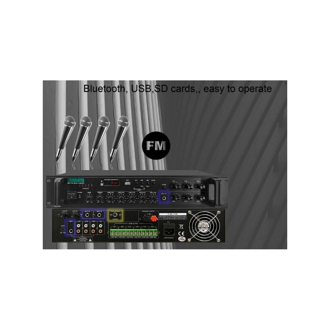 DSPPA MP210U 60Вт 6-зонний підсилювач з USB/SD/FM/Bluetooth