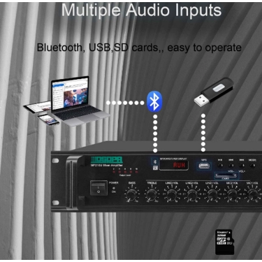 DSPPA MP210U 60Вт 6-зонний підсилювач з USB/SD/FM/Bluetooth