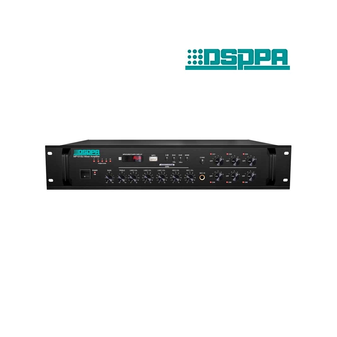 DSPPA MP1010U 350Вт 6-зонний підсилювач з USB/SD/FM/Bluetooth