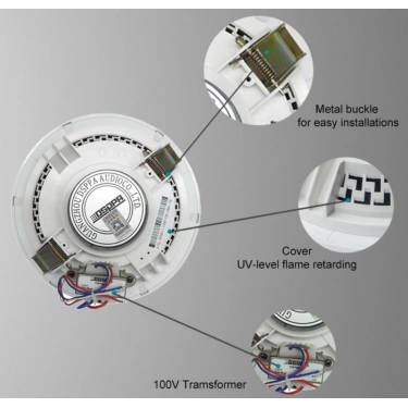 DSPPA DSP5211 Коаксіальний безрамковий стельовий динамік потужністю 10 Вт