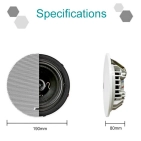 DSPPA DSP5211 Коаксіальний безрамковий стельовий динамік потужністю 10 Вт DSPPA DSP5211 Коаксіальний безрамковий стельовий динамік потужністю 10 Вт